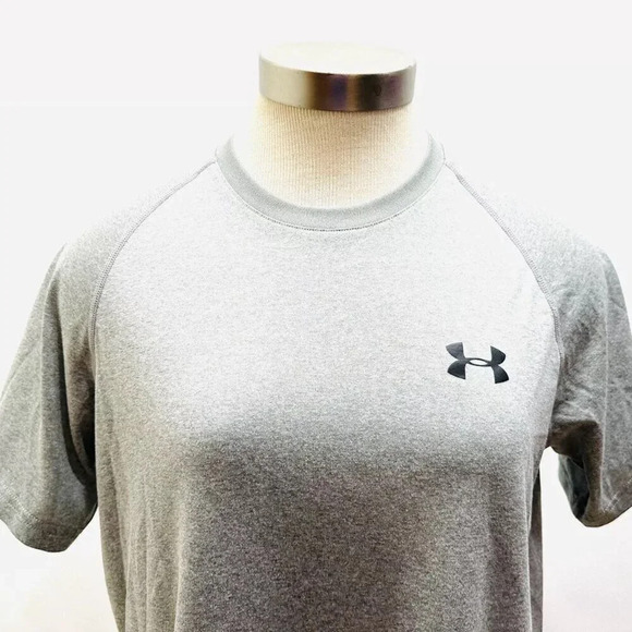 UNDER ARMOUR Men Short Sleeve Pullover Heatgear Crew Neck Gray T-Shirt Sz Small - Picture 2 of 12